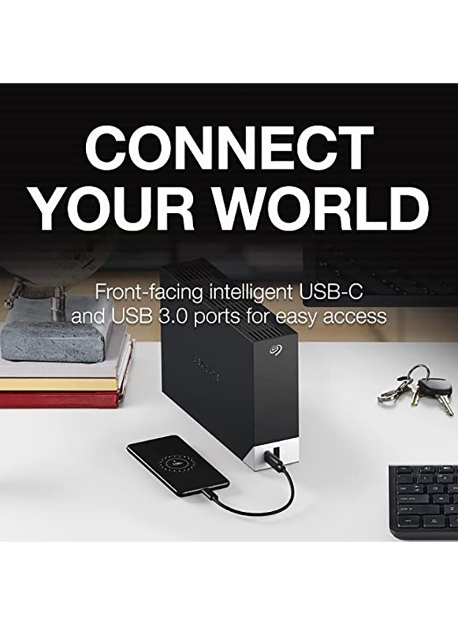 Seagate - One Touch 8TB Desktop External Hard Drive, With Built-In Hub, USB-C and USB 3.0 Port, Compatible with Windows and Mac, Seagate Toolkit Backup Software Included, Black | STLC8000400 8 TB - Image 1