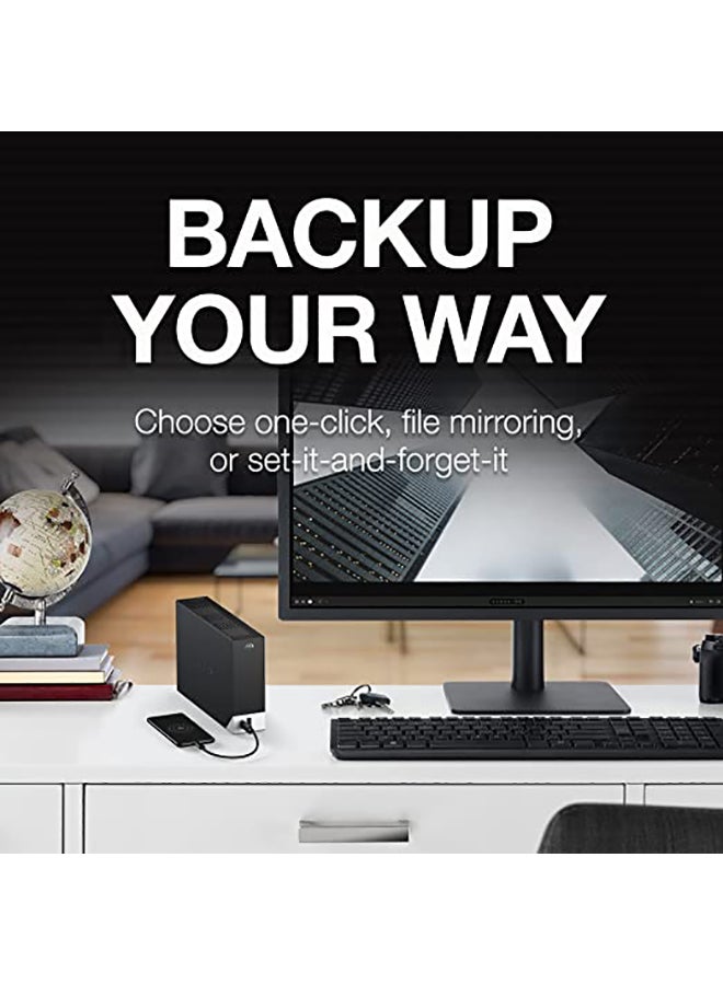Seagate - One Touch 8TB Desktop External Hard Drive, With Built-In Hub, USB-C and USB 3.0 Port, Compatible with Windows and Mac, Seagate Toolkit Backup Software Included, Black | STLC8000400 8 TB - Image 1