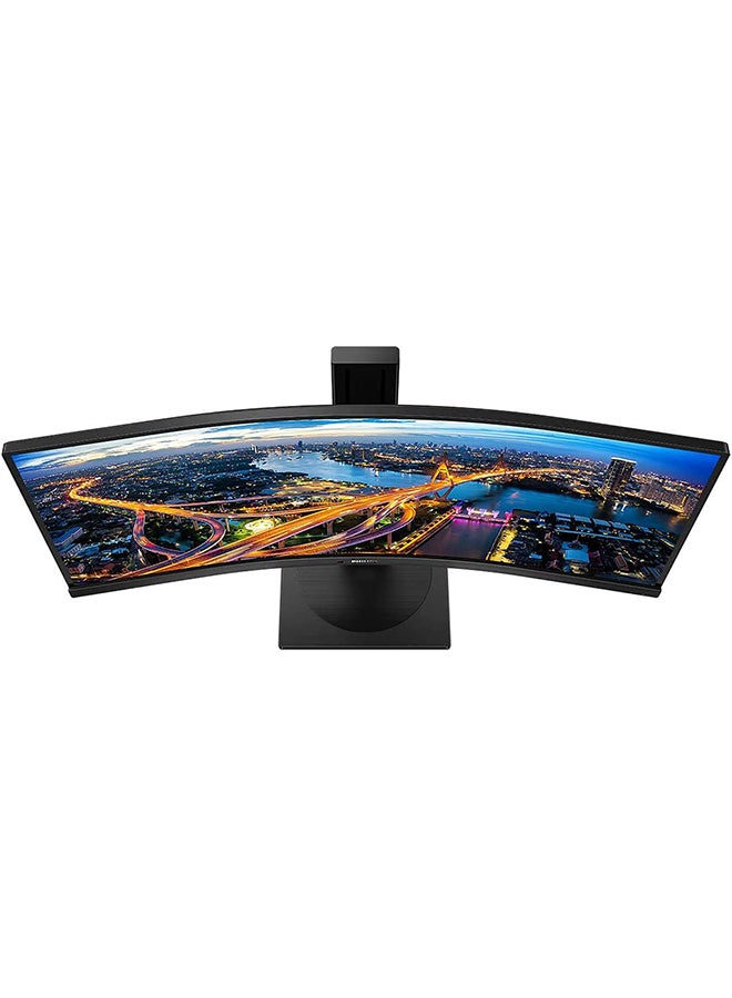 34-Inch Monitor, 345B1C, Curved Ultrawide VA panel, WQHD display, height adjustable, 5W built in speakers, HDMI/DisplayPort connectivity Black