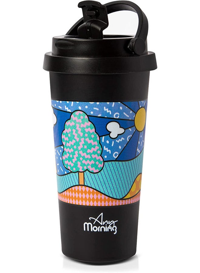 Any Morning - Any Morning Stainless Steel Travel Coffee Mug, Coffee Tumbler, Double Wall Vacuum Insulated Travel Mug, Leak Proof, Spill Proof, Anti Slip Base, Insulated Tumblers for Hot and Cold Drinks Multicolour 500ml - Image 1