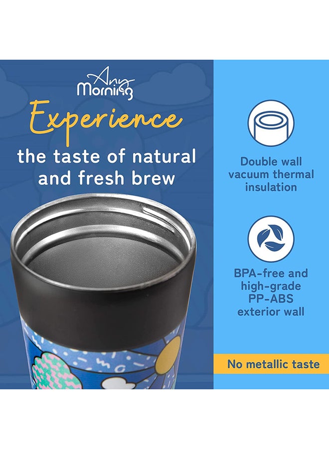 Any Morning - Any Morning Stainless Steel Travel Coffee Mug, Coffee Tumbler, Double Wall Vacuum Insulated Travel Mug, Leak Proof, Spill Proof, Anti Slip Base, Insulated Tumblers for Hot and Cold Drinks Multicolour 500ml - Image 1