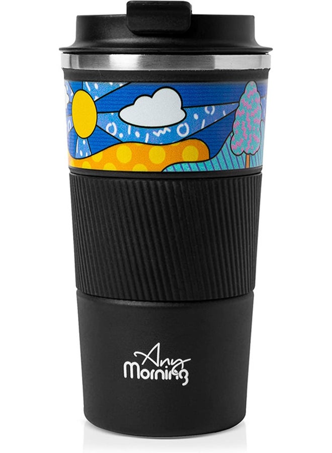 Any Morning Any Morning Stainless Steel Travel Coffee Mug, Coffee Tumbler, Double Wall Vacuum Insulated Travel Mug, Leak Proof, Spill Proof, Anti Slip Base, Insulated Tumblers for Hot and Cold Drinks Multicolour 500ml  - Image 1