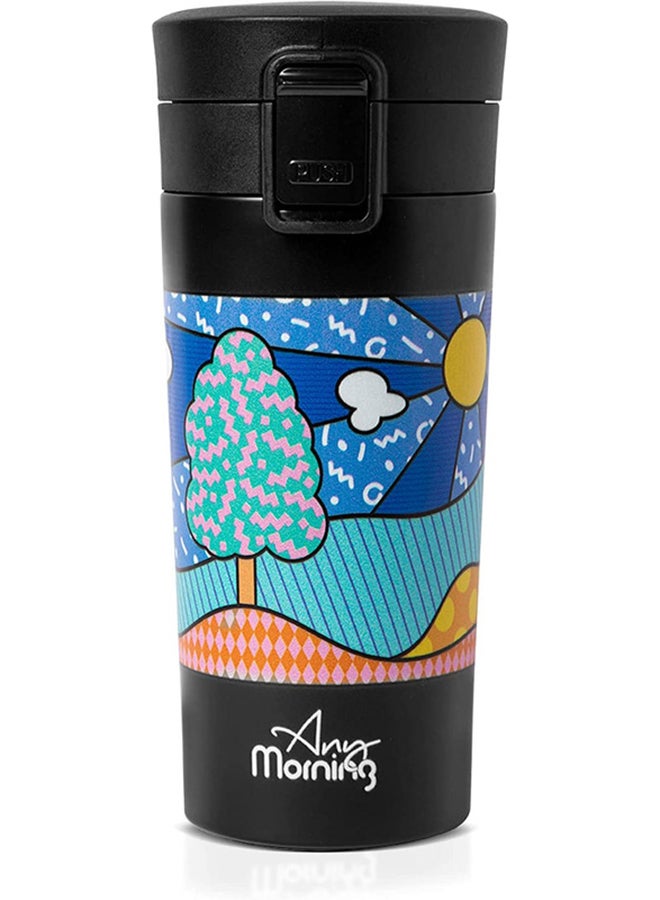 Any Morning Any Morning Stainless Steel Travel Coffee Mug, Coffee Tumbler, Double Wall Vacuum Insulated Travel Mug, Leakproof, Spill Proof, Locked Lid, Anti Slip Base, Insulated Tumblers for Hot and Cold Drinks Multicolour 380ml  - Image 1