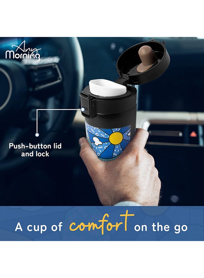 Any Morning Any Morning Stainless Steel Travel Coffee Mug, Coffee Tumbler, Double Wall Vacuum Insulated Travel Mug, Leakproof, Spill Proof, Locked Lid, Anti Slip Base, Insulated Tumblers for Hot and Cold Drinks Multicolour 380ml  - Image 2