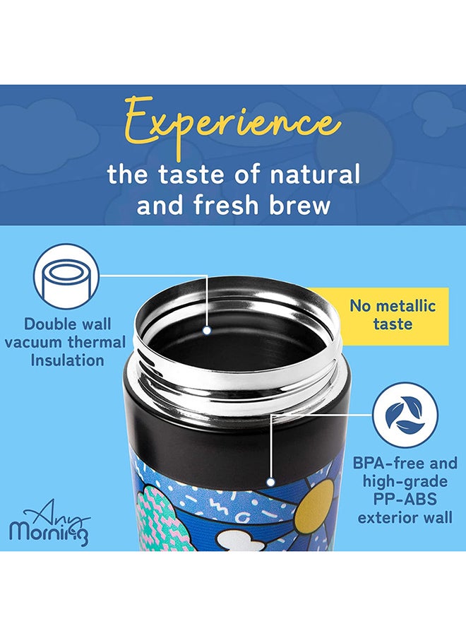 Any Morning Any Morning Stainless Steel Travel Coffee Mug, Coffee Tumbler, Double Wall Vacuum Insulated Travel Mug, Leakproof, Spill Proof, Locked Lid, Anti Slip Base, Insulated Tumblers for Hot and Cold Drinks Multicolour 380ml  - Image 3