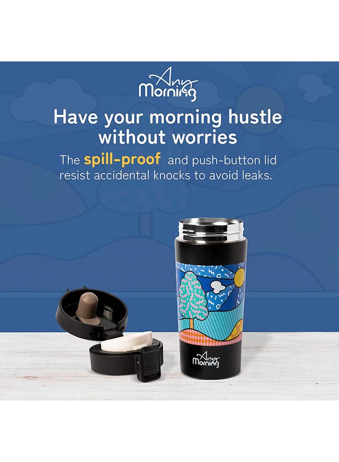 Any Morning Any Morning Stainless Steel Travel Coffee Mug, Coffee Tumbler, Double Wall Vacuum Insulated Travel Mug, Leakproof, Spill Proof, Locked Lid, Anti Slip Base, Insulated Tumblers for Hot and Cold Drinks Multicolour 380ml  - Image 4