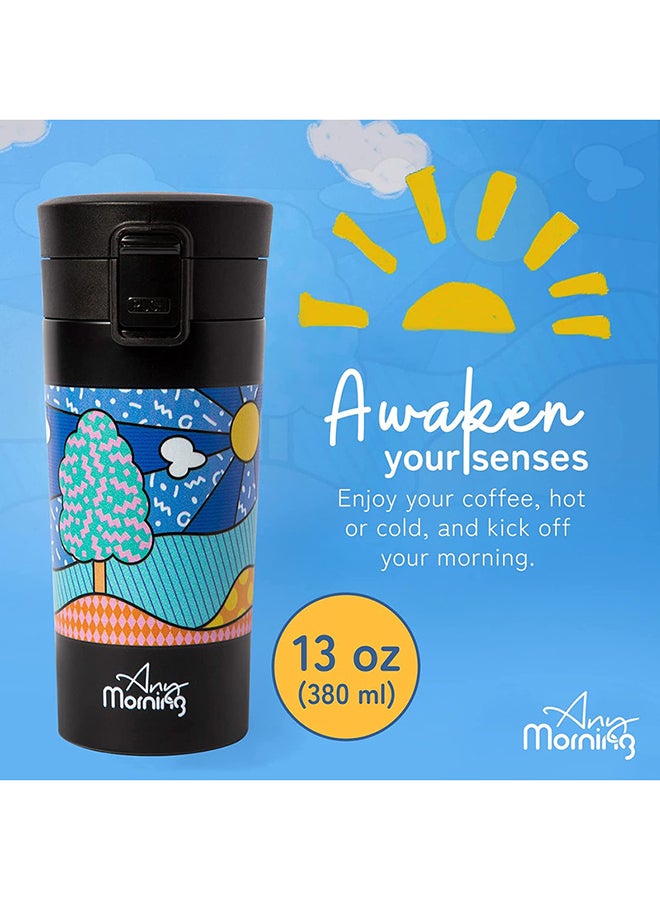 Any Morning Any Morning Stainless Steel Travel Coffee Mug, Coffee Tumbler, Double Wall Vacuum Insulated Travel Mug, Leakproof, Spill Proof, Locked Lid, Anti Slip Base, Insulated Tumblers for Hot and Cold Drinks Multicolour 380ml  - Image 5