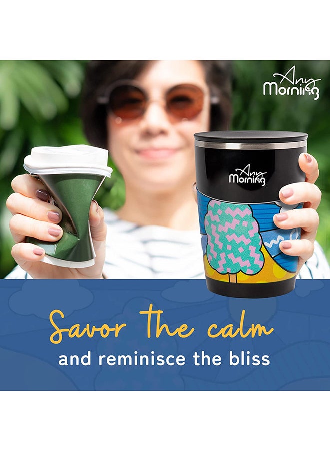 آني مورننغ - كوب قهوة ستانلس ستيل Any Morning مع مقبض  كوب قهوة غير قابل للانسكاب، خالٍ من BPA، معزول للمشروبات الساخنة والباردة. لون أسود 470ملليلتر - Image 1