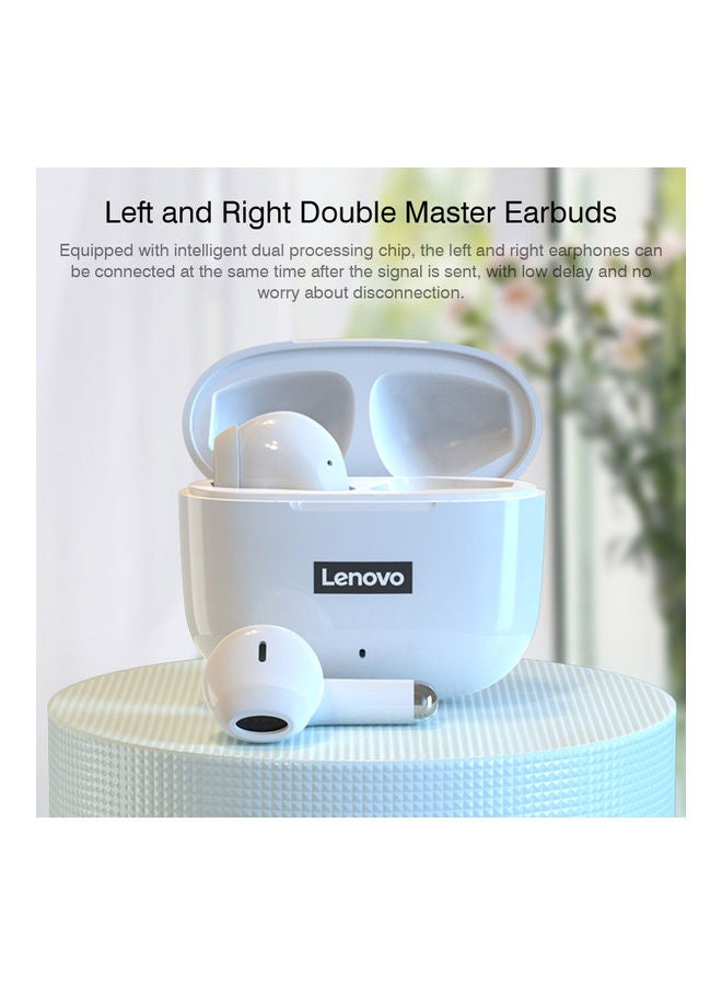 Lenovo - Thinkplus LivePods TWS Wireless Bluetooth Earphone Noise Cancelling Earbuds Gaming Sports Headset White - Image 1