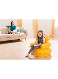 INTEX 1- Piece Elegantly Design Happy Animal Chair Assorted - Style May Vary,  Portable, Durable and Comfortable Yellow 64cm  - Image 2