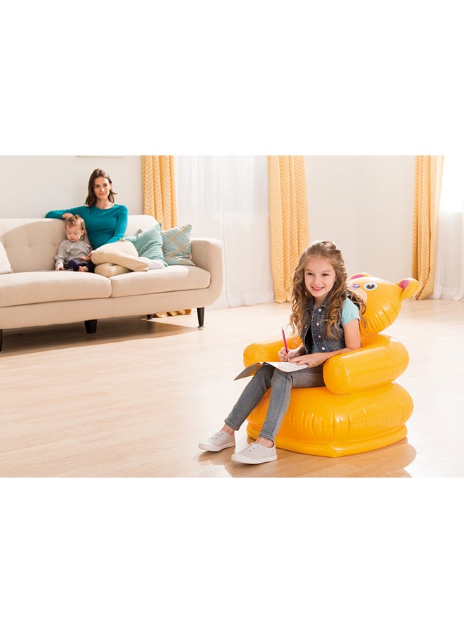 INTEX - 1- Piece Elegantly Design Happy Animal Chair Assorted - Style May Vary,  Portable, Durable and Comfortable Yellow 64cm - Image 1