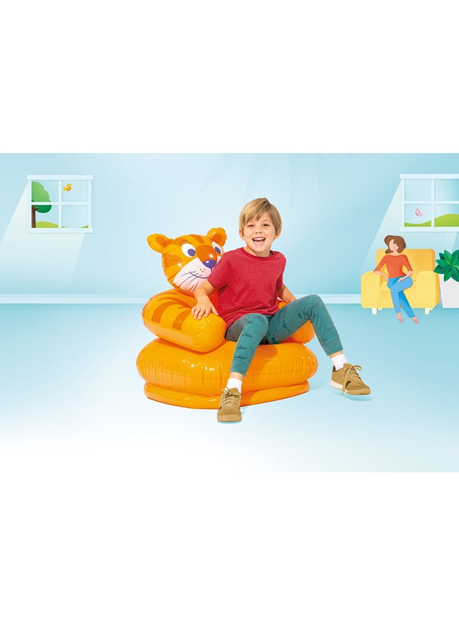 INTEX - 1- Piece Elegantly Design Happy Animal Chair Assorted - Style May Vary,  Portable, Durable and Comfortable Yellow 64cm - Image 1