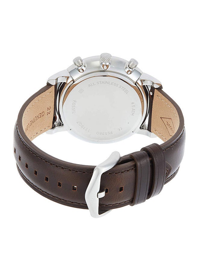 FOSSIL Men's Water Resistant Leather Analog Watch FS5380 - 44 mm - Brown  - Image 2
