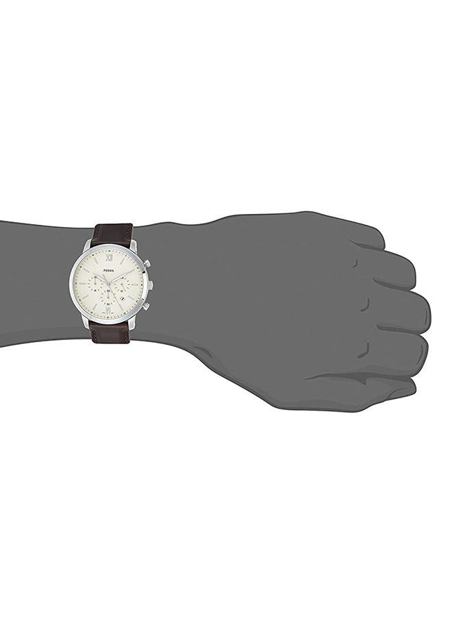FOSSIL Men's Water Resistant Leather Analog Watch FS5380 - 44 mm - Brown  - Image 4