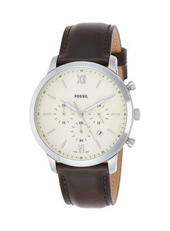 FOSSIL Men's Water Resistant Leather Analog Watch FS5380 - 44 mm - Brown  - Image 1