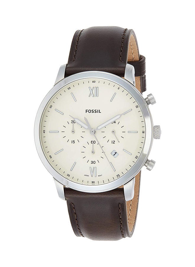 FOSSIL Men's Water Resistant Leather Analog Watch FS5380 - 44 mm - Brown  - Image 1