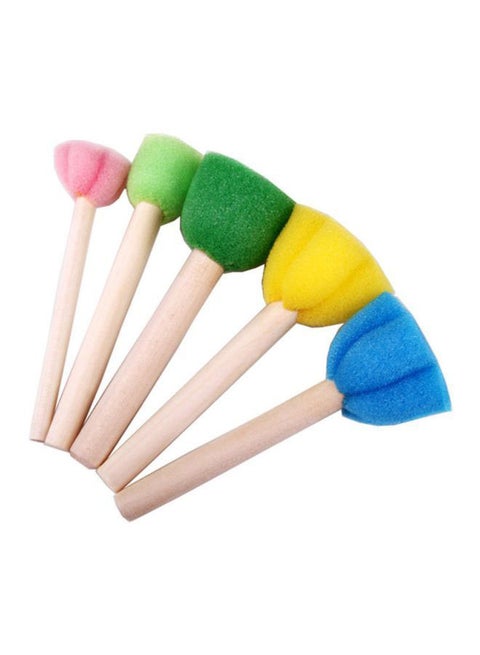 5-Piece Creative Sponge Stamp Set Yellow/Blue/Green