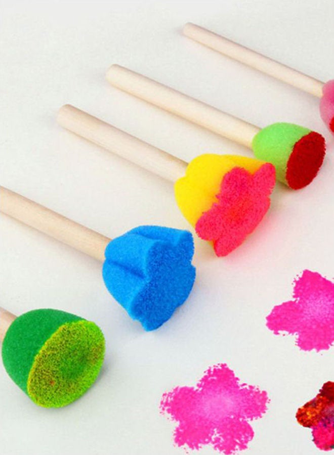 5-Piece Creative Sponge Stamp Set Yellow/Blue/Green