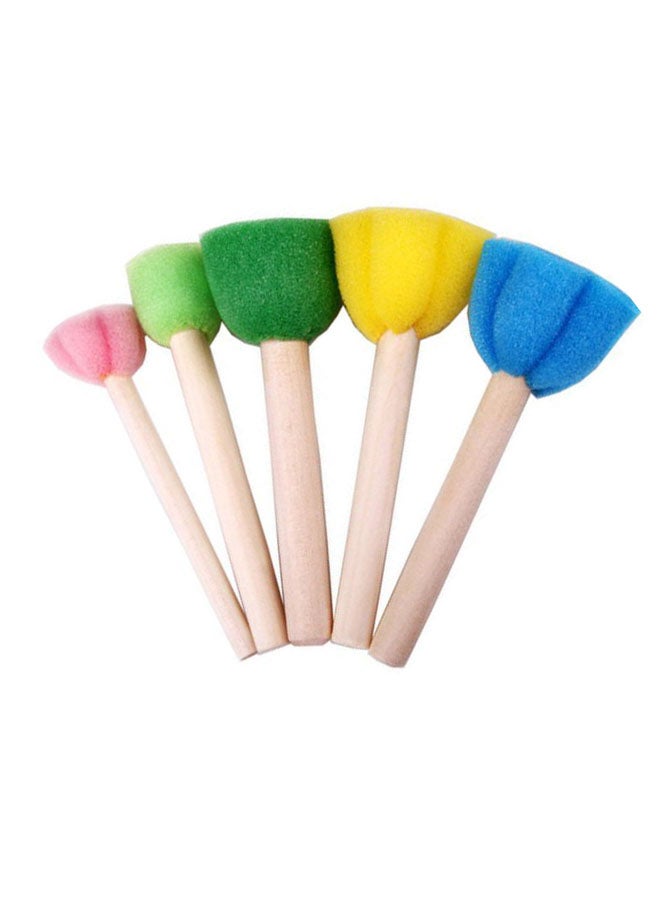 5-Piece Creative Sponge Stamp Set Yellow/Blue/Green