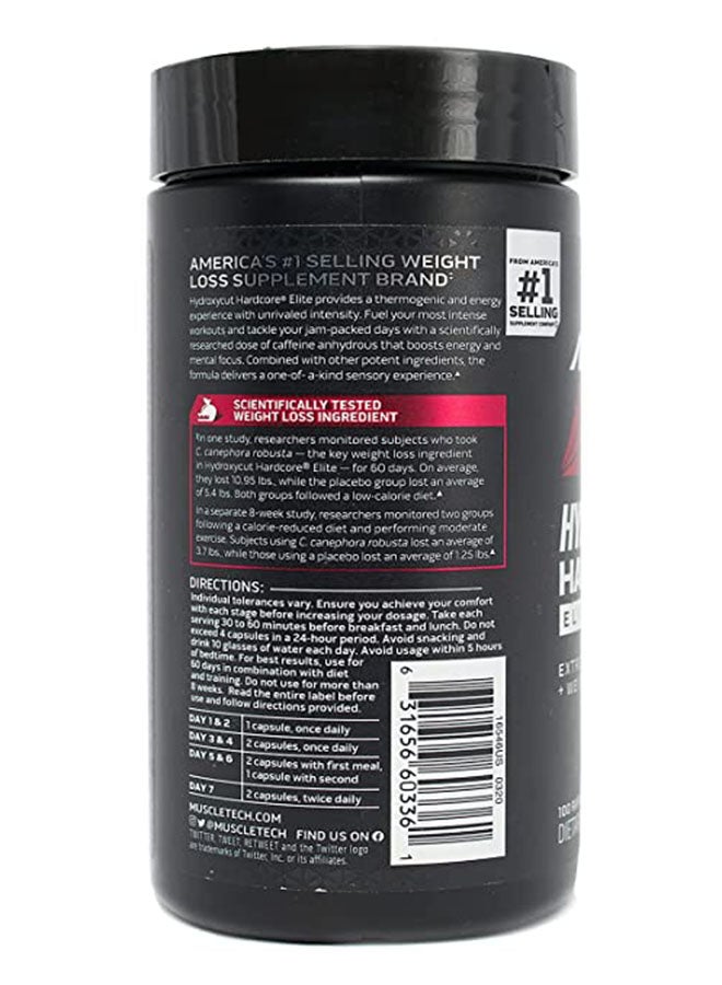 Hydroxycut Hardcore Elite Dietary Supplement - Unflavored - 110 Capsules 