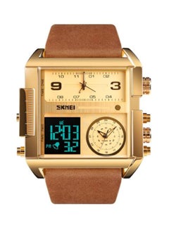 SKMEI Men's Analog & Digital Leather Watch 1391 - 55 mm - Brown  - Image 2