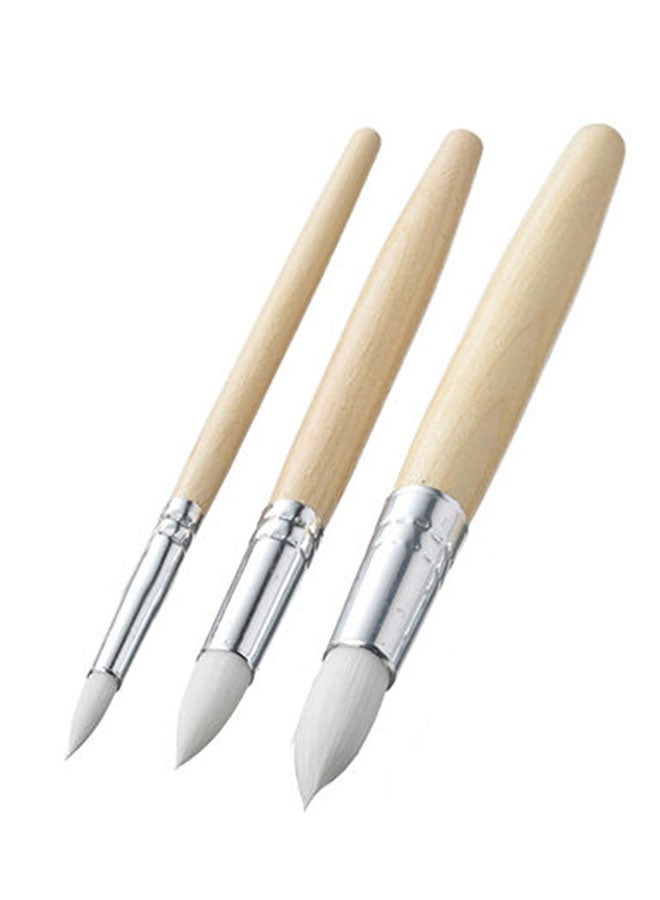 MALA 6-Piece Plastic Paint Brush Set Beige/White  - Image 4