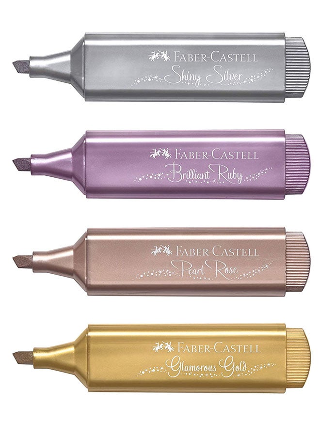 FABER-CASTELL - 4-Piece Water Based Metallic Highlighter Set Multicolour - Image 1