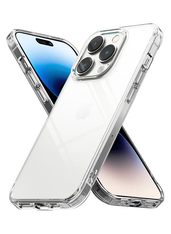 Ringke Shock Proof Transparent Tough Impact Alleviation Technology Raised Bezel Fusion Cover for iPhone 14 Pro Clear - Image 1