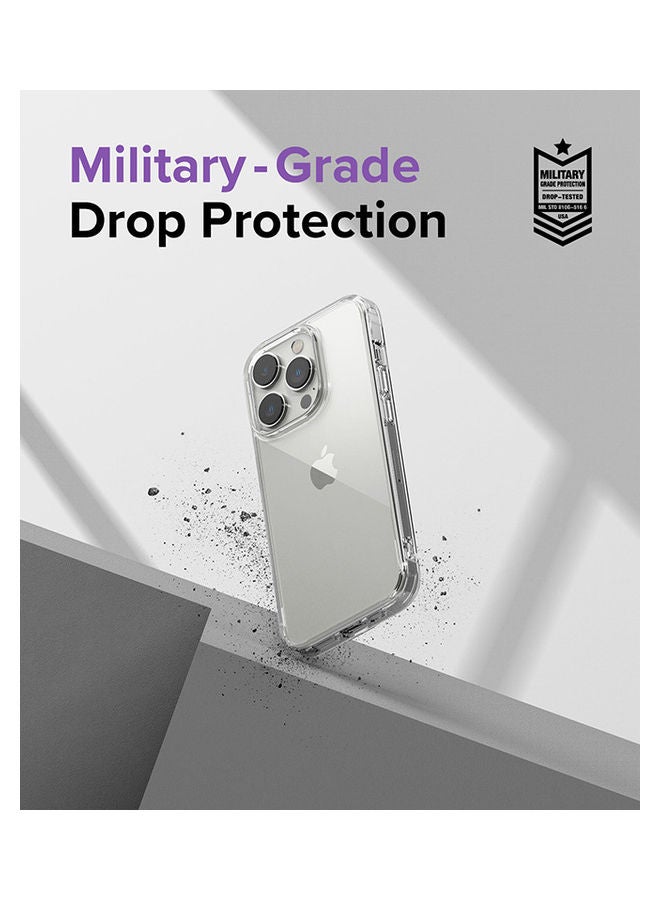 Ringke Shock Proof Transparent Tough Impact Alleviation Technology Raised Bezel Fusion Cover for iPhone 14 Pro Clear - Image 4