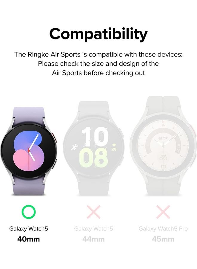 Ringke Air Sport Series Slim Case Cover Power Share Compatible For Samsung Galaxy Watch 5 40mm Black - Image 2