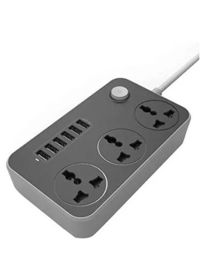 موصل كهربائي بـ 6 منافذ USB (قابس أوروبي) أسود 162x 97 x 38مم  - Image 5