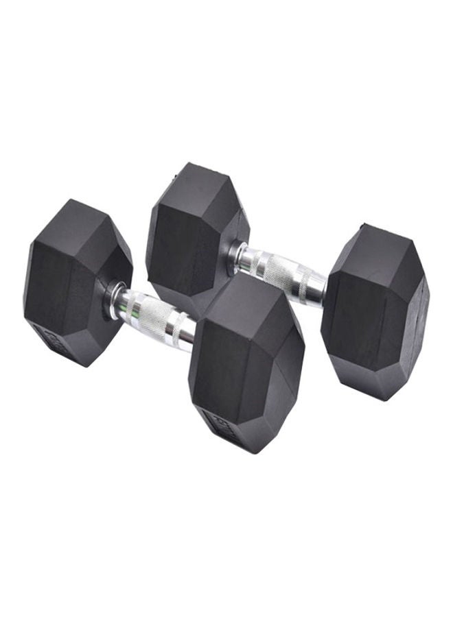 2 Piece Rubber Dumbbells Each 2.5kg