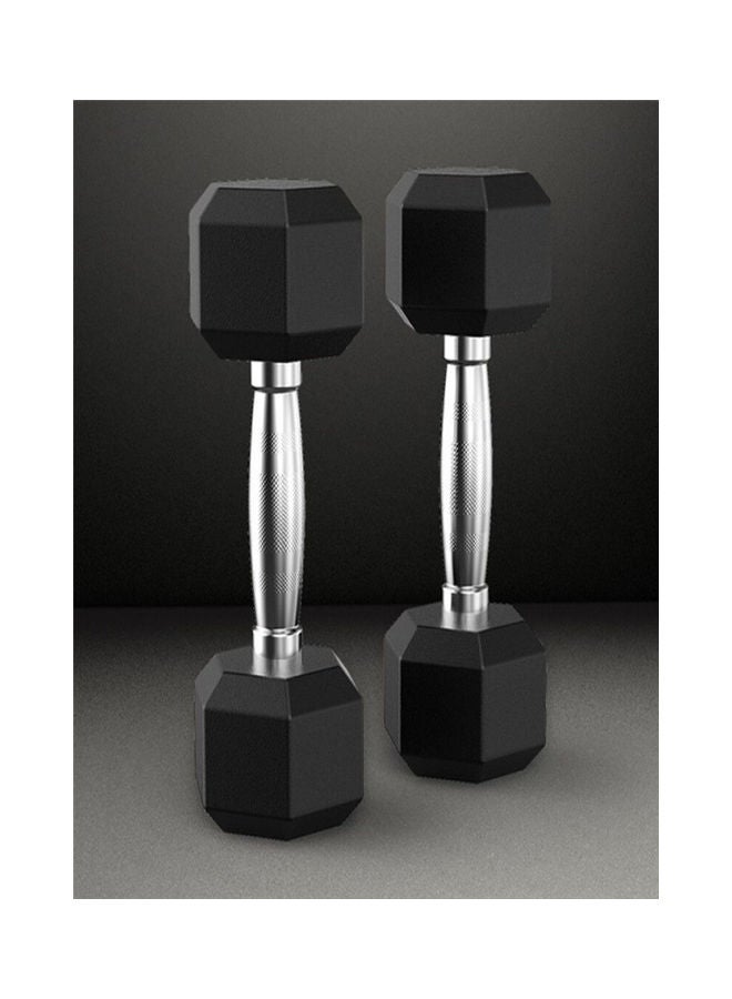 2 Piece Rubber Dumbbells Each 2.5kg