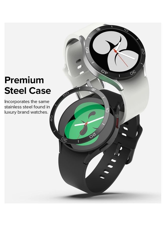 رينجك غطاء حماية بإطار حلقي لاصق من الاستانلس ستيل المانع للخدوش لساعة جالاكسي ووتش 5 وجالاكسي ووتش 4 مقاس (40 مم) طراز 40‎-15 أسود - Image 3