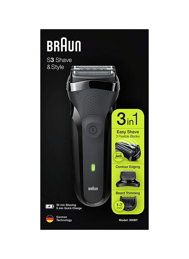 BRAUN - Series 3 Shave&Style 300Bt Electric Shaver, Razor For Men Black 10*5cm - Image 1