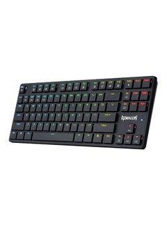 REDRAGON K539 Anubis Wireless 2.4Ghz, Bluetooth and Wired Type C RGB Mechanical Gaming Keyboard - Brown Switch - Super Slim - English & Arabic Black  - Image 1