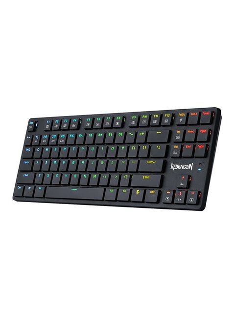 لوحة مفاتيح ميكانيكية للألعاب K539 Anubis لاسلكية 2.4 جيجا هرتز، بلوتوث وسلكية من النوع C RGB - مفتاح بني - نحيفة للغاية - الإنجليزية والعربية أسود