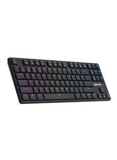 REDRAGON K539 Anubis Wireless 2.4Ghz, Bluetooth and Wired Type C RGB Mechanical Gaming Keyboard - Brown Switch - Super Slim - English & Arabic Black  - Image 2