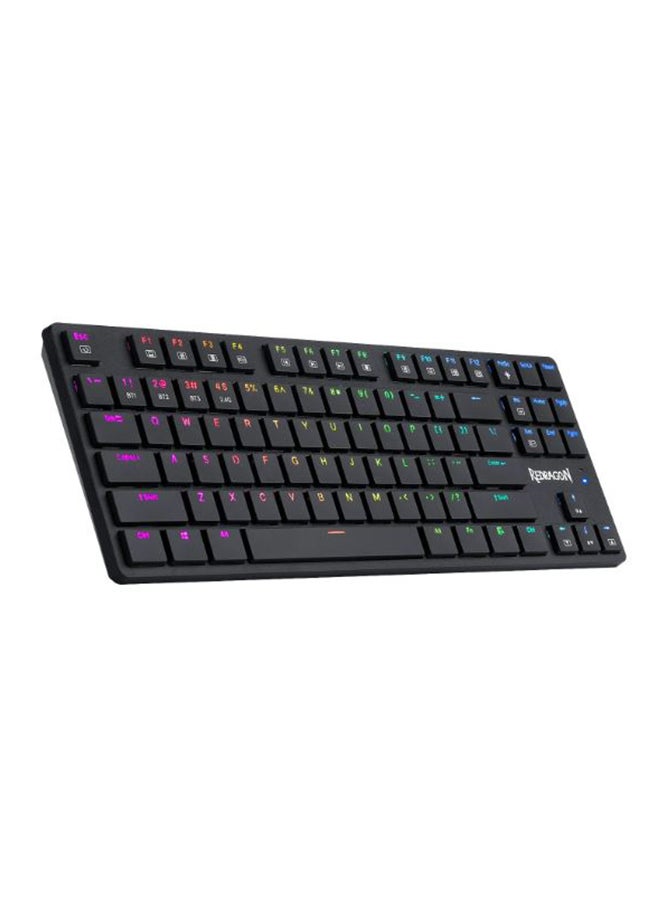 REDRAGON - K539 Anubis Wireless 2.4Ghz, Bluetooth and Wired Type C RGB Mechanical Gaming Keyboard - Brown Switch - Super Slim - English & Arabic Black - Image 1