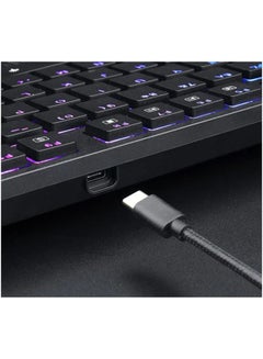 REDRAGON K539 Anubis Wireless 2.4Ghz, Bluetooth and Wired Type C RGB Mechanical Gaming Keyboard - Brown Switch - Super Slim - English & Arabic Black  - Image 3