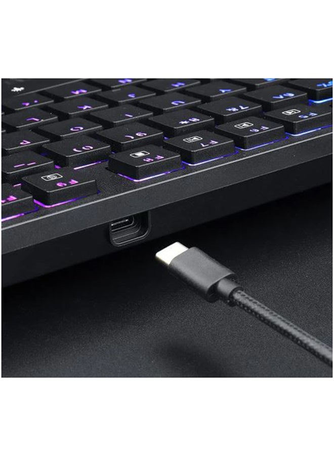 REDRAGON - K539 Anubis Wireless 2.4Ghz, Bluetooth and Wired Type C RGB Mechanical Gaming Keyboard - Brown Switch - Super Slim - English & Arabic Black - Image 1