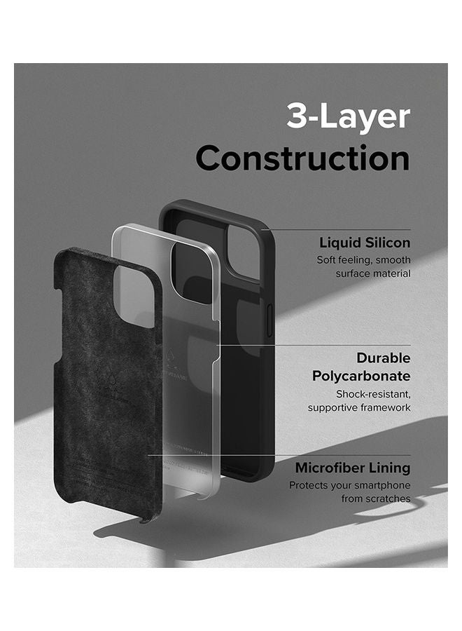 Silicone Lightweight Flexible Scratch Resistant Soft Microfiber Full-Body Protective Phone Cover For iPhone 14 Plus Stone