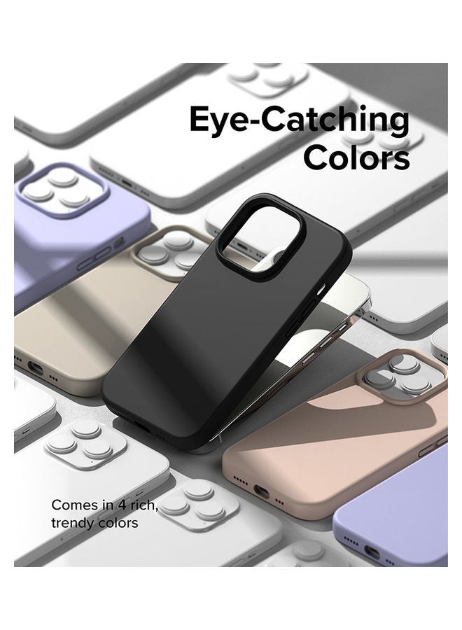 Ringke Silicone Lightweight Flexible Scratch Resistant Soft Microfiber Full Body Protective Phone Cover For iPhone 14 Pro Black - Image 5