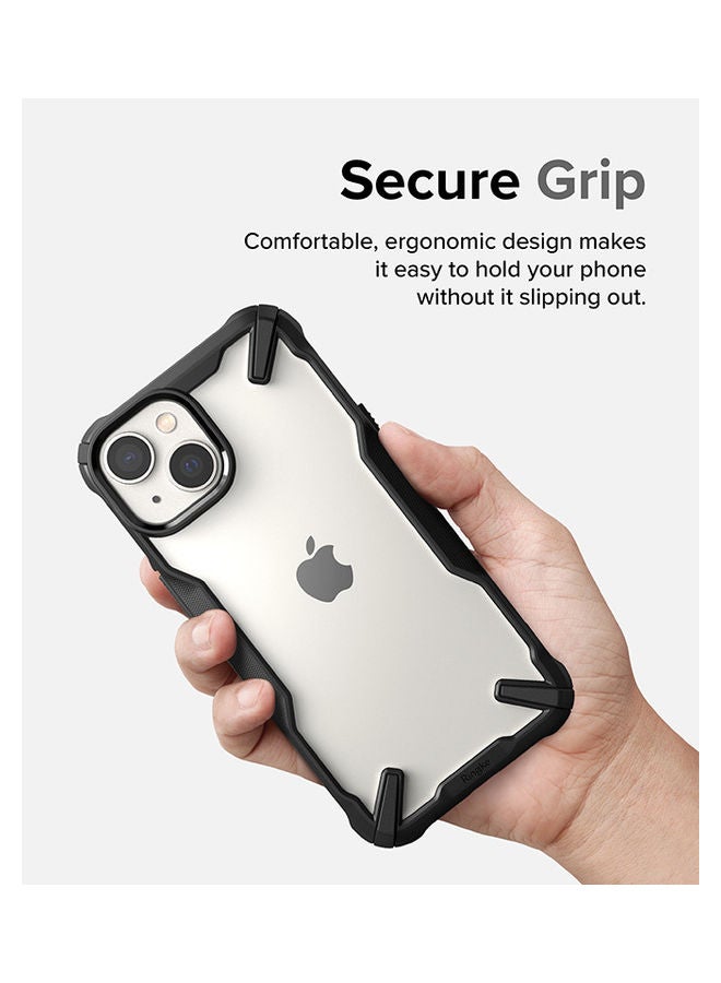 Ringke Fusion -X Case Clear Hard Back Heavy Duty Shockproof Advanced Protective TPU Bumper Phone Cover for iPhone 14 Plus Black  - Image 5
