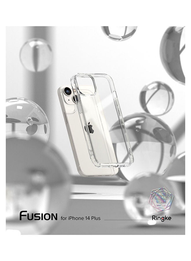 Ringke Fusion Case Anti-Scratch Minimal Yellowing Clear Hard Back Shockproof Bumper Phone Cover For Apple iPhone 14 Plus Matte Clear - Image 3
