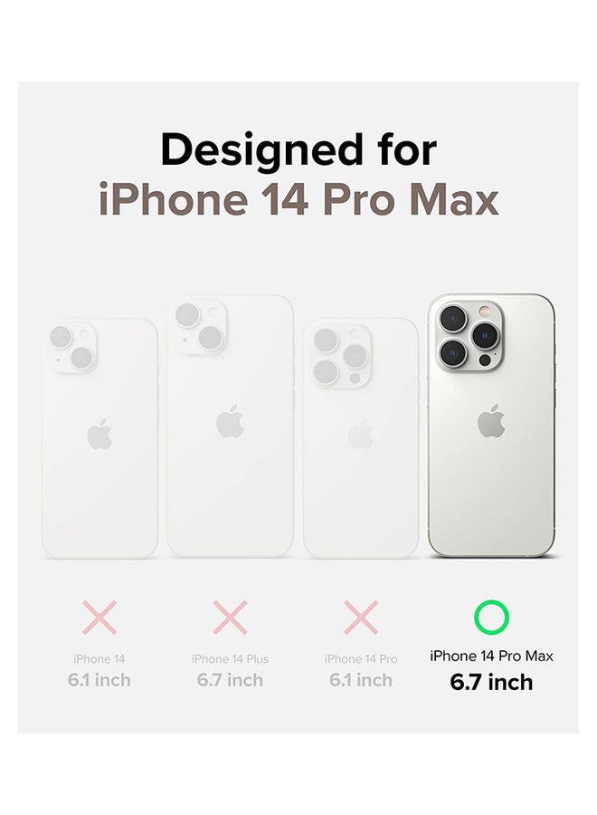 Fusion Case Transparent Hard Back With Built In Slim Card Holder Wallet Cover For IPhone 14 Pro Max 6.7 Inch Clear
