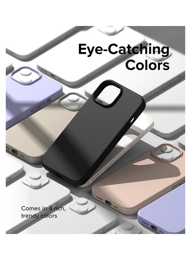 Ringke Silicone Lightweight Flexible Scratch Resistant Soft Microfiber Full-Body Protective Phone Cover For iPhone 14 Black - Image 4