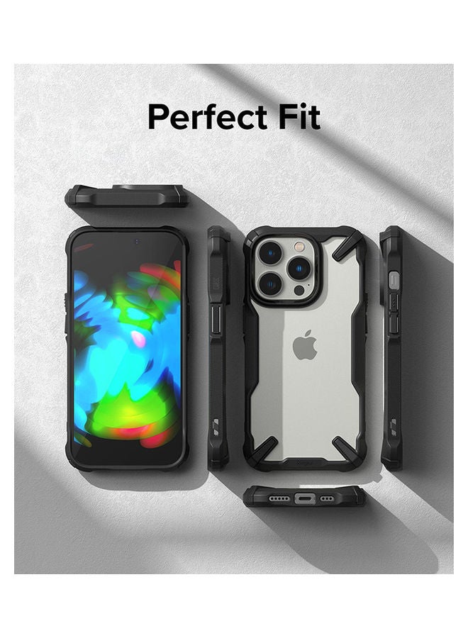 Hard Fusion-X Ergonomic Transparent Shock Absorption TPU Bumper Cover For iPhone 14 Pro Black
