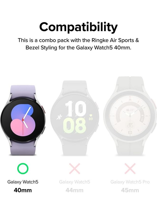 Ringke Air Sports Case And Bezel Ring With Adhesive For Galaxy Watch 5 40mm Black  - Image 2