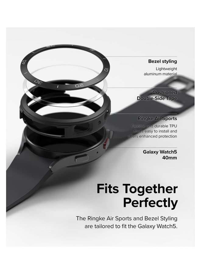 Ringke Air Sports Case And Bezel Ring With Adhesive For Galaxy Watch 5 40mm Black  - Image 5